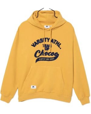 Chocoolate Logo-Appliqué Hoodie - Yellow