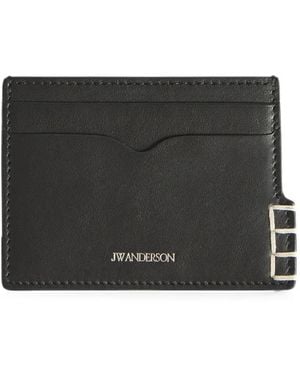 JW Anderson Whipstitch-Detail Logo-Print Cardholder - Black