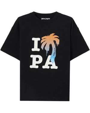 Palm Angels Graphic Crew-Neck T-Shirt - Black
