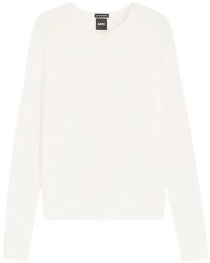 BOSS Button-Up Cardigan - White