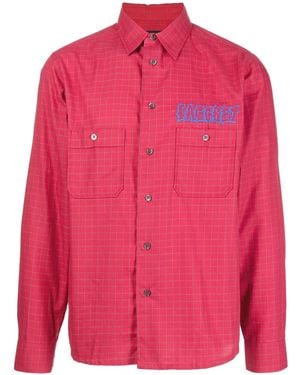 Rassvet (PACCBET) Check-Pattern Logo-Print Shirt - Pink