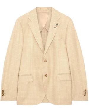 Lardini Single-Breasted Patterned Blazer - Natural