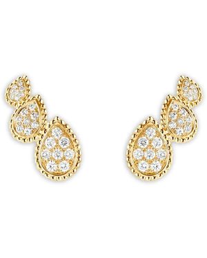 Boucheron Serpent Bohème Triple Motif ダイヤモンド ピアス 18kイエローゴールド - パープル