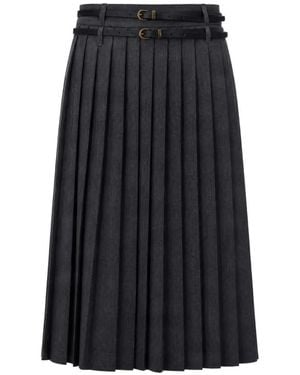 Liu Jo Pleated Flannel Skirt - Black