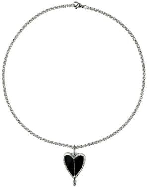 Poison Drop Lab Collar Con Colgante De Corazón - Blanco
