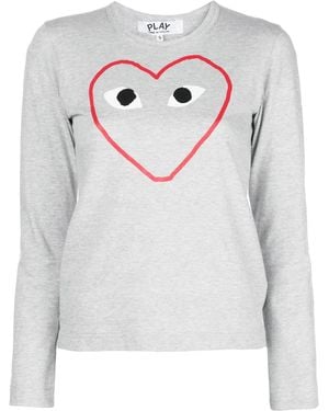 COMME DES GARÇONS PLAY T-Shirt Con Stampa - Grigio