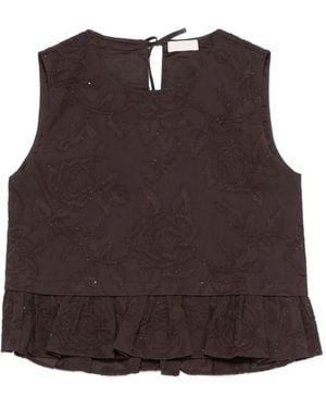 Liu Jo Sequin-embellished embroidered top - Braun