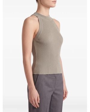 Brunello Cucinelli Ribbed-Knit Sleeveless Tank Top - Green