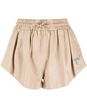 MSGM Shorts con logo bordado - Neutro