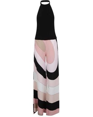 Emilio Pucci Halter Neck Geometric-Print Jumpsuit - White