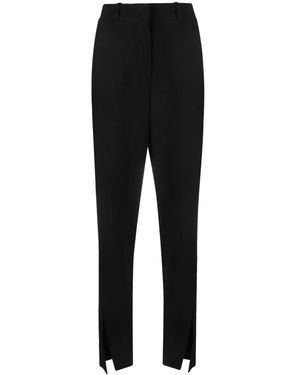Balmain Split-Hem Virgin Wool Tapered Trousers - Black