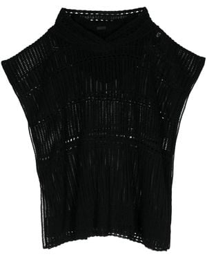 Givenchy Crochet Poncho - Black