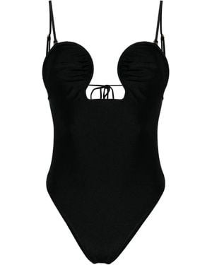 Cult Gaia Celia Wired-Neckline Swimsuit - Black