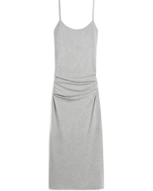 TOTEME Slip Dress Midi Drapeado - Blanco