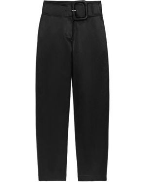 Ami Paris Buckle-Belt High-Waisted Pants - Black