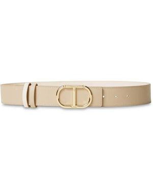 Twinset Reversible Leather Belt - White
