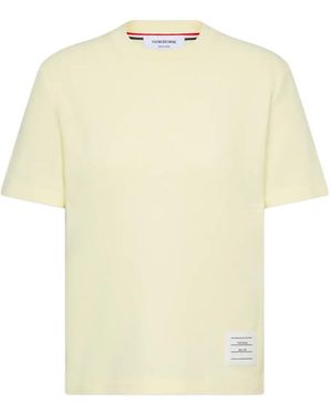 Thom Browne 4-Bar Stripe-Detail T-Shirt - Natural