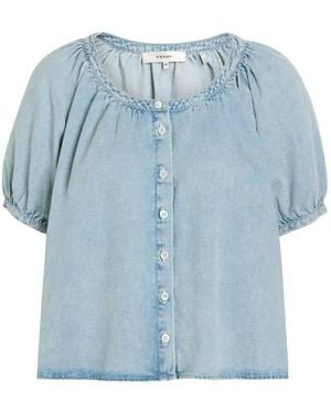 FRAME The Resort Puff-Sleeve Blouse - Blue