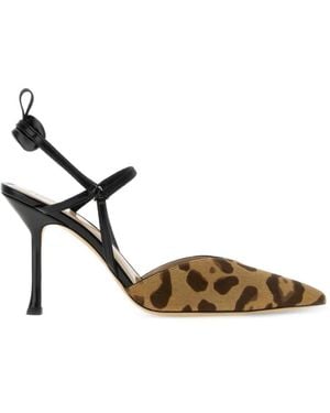 Fendi Very Colibrì Leopard-Print Heeled Pumps - Metallic