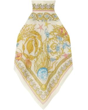 Versace アンダーウォーターバロッコ カバーアップ スカーフトップ - メタリック