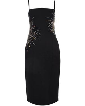 STAUD Britney Embellished-Detail Midi Dress - Black