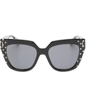 Moschino Polka Dot Cat-Eye Sunglasses - Grey