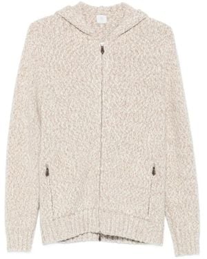 Eleventy Hoodie En Maille Épaisse - Blanc