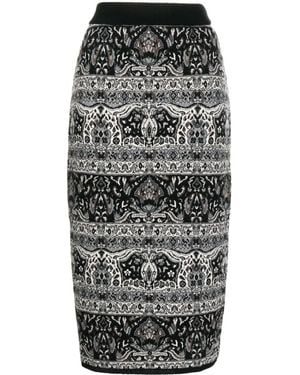 Antonio Marras Gonna Midi Con Motivo Jacquard - Marrone