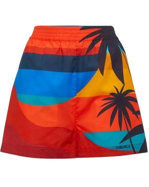 DSquared² Badeshorts mit elastischem Bund - Rot