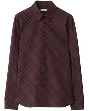 Burberry Hemd mit Karomuster - Lila
