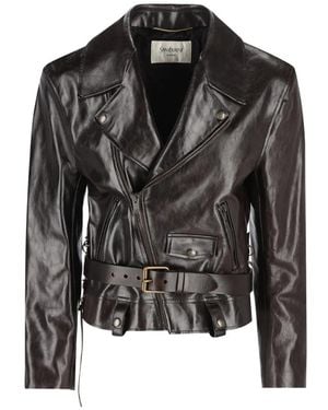 Saint Laurent Belted Leather Jacket - Black