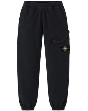 Stone Island Pantalones De Chándal Cargo Con Parche Del Logo - Azul