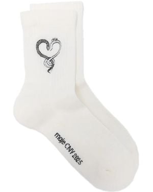 Maje Rhinestone-Embellished Socks - White