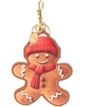 Moschino Gingerbread-Print Keyring - Red