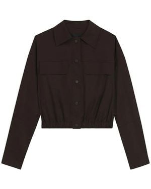 BOSS Elasticated-Waist Cropped Jacket - Black