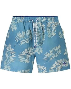 North Sails Leaf-Print Swim Shorts - Blue