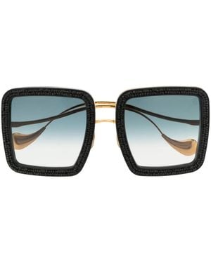 Anna Karin Karlsson Crystal-Embellished Oversize-Square Sunglasses - Black
