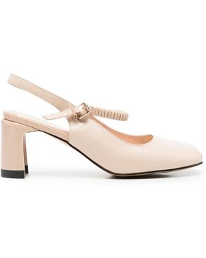 Linda Baumann Buckle-Fastening Slingback Court Shoes - Natural