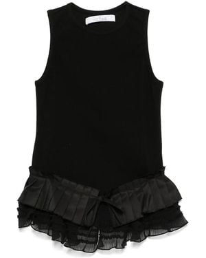 ROKH Ruffled Tank Top - Black