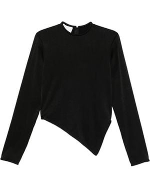 Nanushka Top con dobladillo asimétrico - Negro