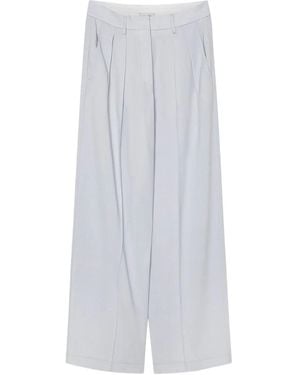 Forte Forte Pantaloni A Gamba Ampia Con Pieghe - Bianco