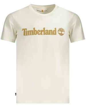 Timberland Logo-Print Cotton T-Shirt - White
