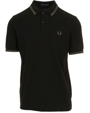 Fred Perry Striped-trim polo shirt - Schwarz