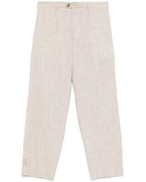 Amaranto Pantalones de mezcla de lino - Blanco