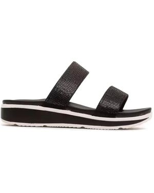 Péché Originel Sequin-Embellished Sandals - Black