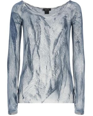 Avant Toi Tie-Dye Scoop-Neck Top - Blue