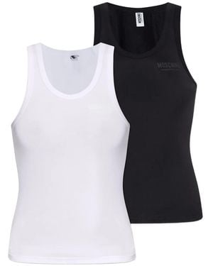 Moschino Set Di 2 Top Senza Maniche Con Logo - Nero