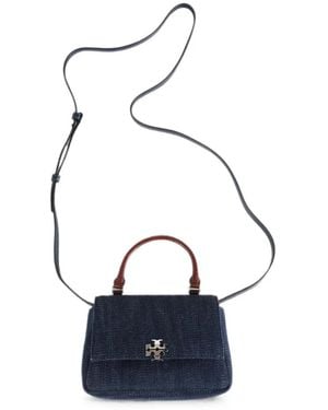 Tory Burch Charlie Denim Chain Wallet - Blue