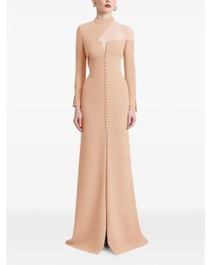 Gemy Maalouf Button Down Front Maxi Dress - Natural