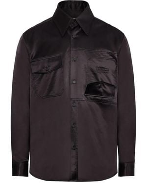MM6 by Maison Martin Margiela Hemd Aus Satin - Schwarz